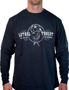 Flash and Bones Long-Sleeve T-Shirt - Black - Medium - Lutzka's Garage