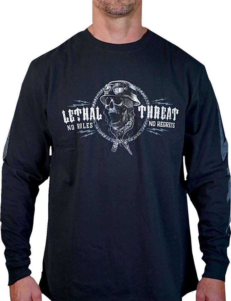 Flash and Bones Long-Sleeve T-Shirt - Black - Medium - Lutzka's Garage