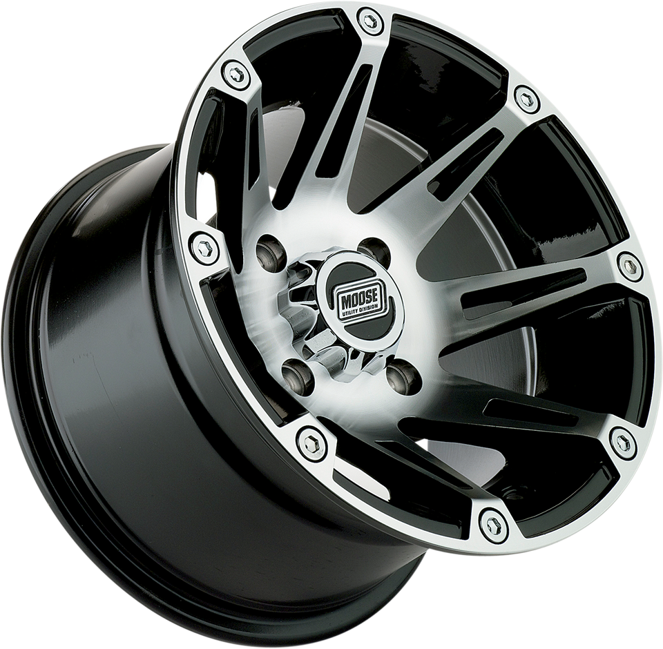 Wheel - 387X - Front/Rear - Machined Black - 12x8 - 4/4 - 4+4