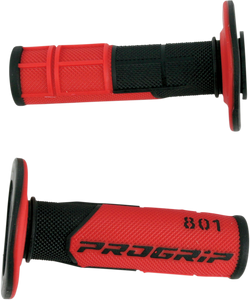 801 Hybrid Duo-Density Cross Grips - Black/Red - Lutzka's Garage