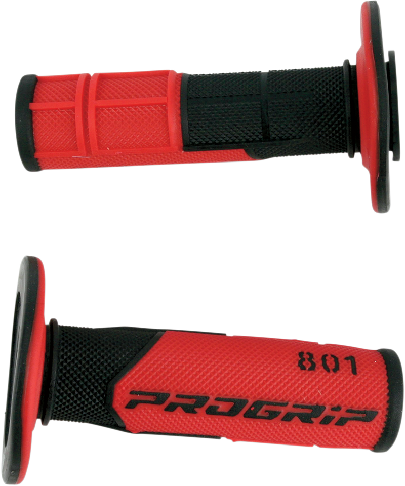 801 Hybrid Duo-Density Cross Grips - Black/Red - Lutzka's Garage