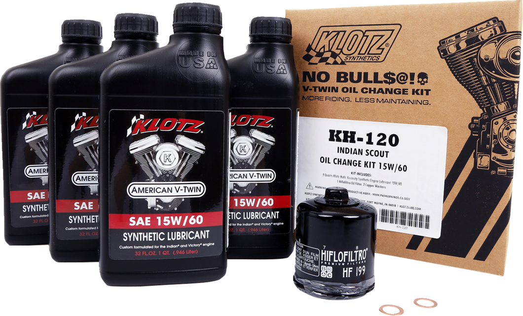 Oil Change Kit - Indian Scout - 15W-60