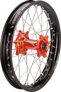 Wheel Assembly - SX-1 - Complete - Rear - Black Wheel/Orange Hub - 19x2.15 - KTM