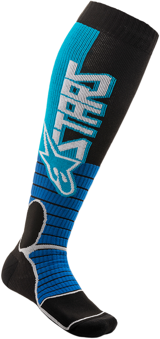 MX Pro Socks - Cyan/Black - Medium - Lutzka's Garage