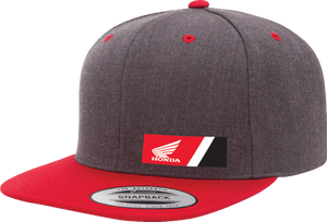 Honda Wedge Snapback Hat - Heather Gray/Red