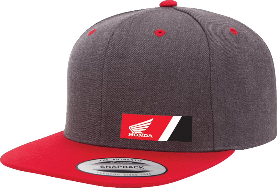 Honda Wedge Snapback Hat - Heather Gray/Red