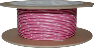 100 Wire Spool - 20 Gauge - Pink/White - Lutzka's Garage