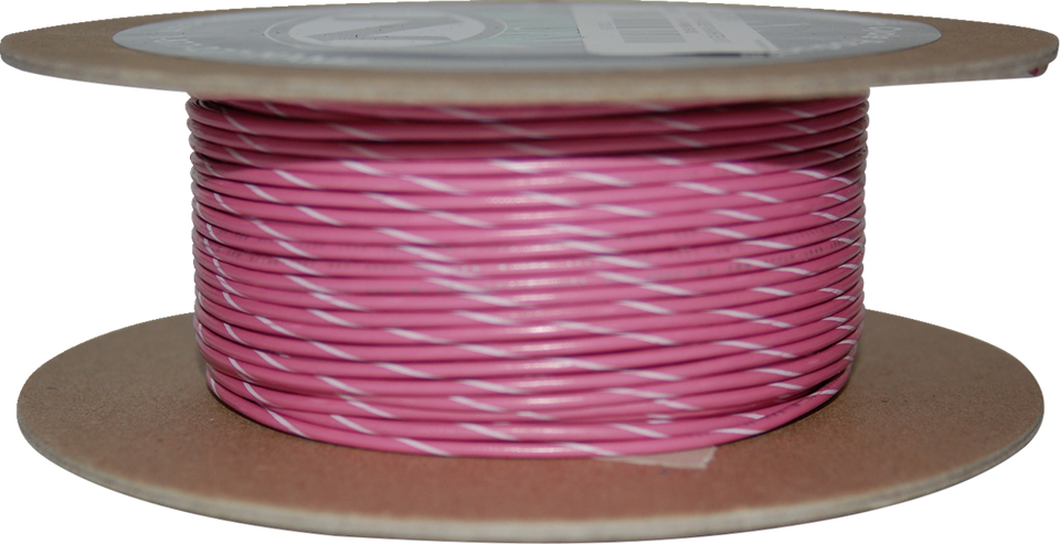 100 Wire Spool - 20 Gauge - Pink/White - Lutzka's Garage