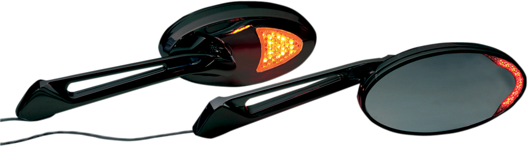 Universal LED Lighted Mirrors - Black - Lutzka's Garage