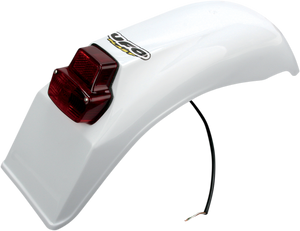 Universal Enduro Rear Fender with Tail/Brake Light - White - Lutzka's Garage