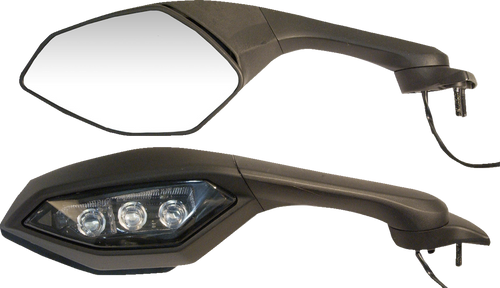 Mirror - OEM-Style Replacement - Side View - Cat Eye - Black - Left - Lutzka's Garage