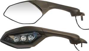 Mirror - OEM-Style Replacement - Side View - Cat Eye - Black - Left - Lutzka's Garage