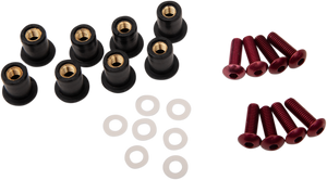 Windscreen Screw Kit - Red - Lutzka's Garage