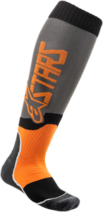 MX Plus 2 Socks - Gray/Orange - Small/Medium - Lutzka's Garage