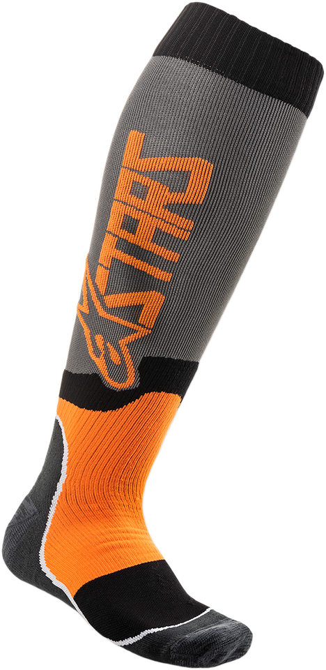 MX Plus 2 Socks - Gray/Orange - Small/Medium - Lutzka's Garage