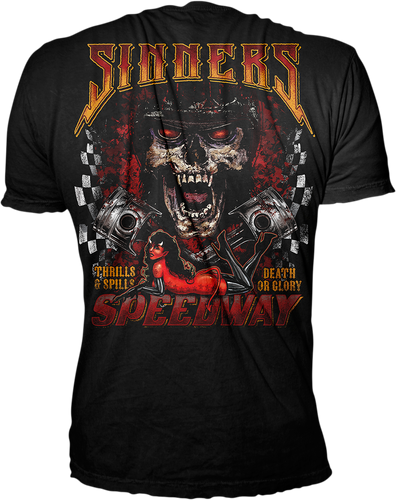 Sinners Speedway T-Shirt - Black - 2XL - Lutzka's Garage