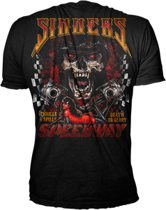 Sinners Speedway T-Shirt - Black - 2XL - Lutzka's Garage