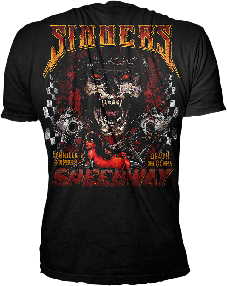 Sinners Speedway T-Shirt - Black - 2XL - Lutzka's Garage