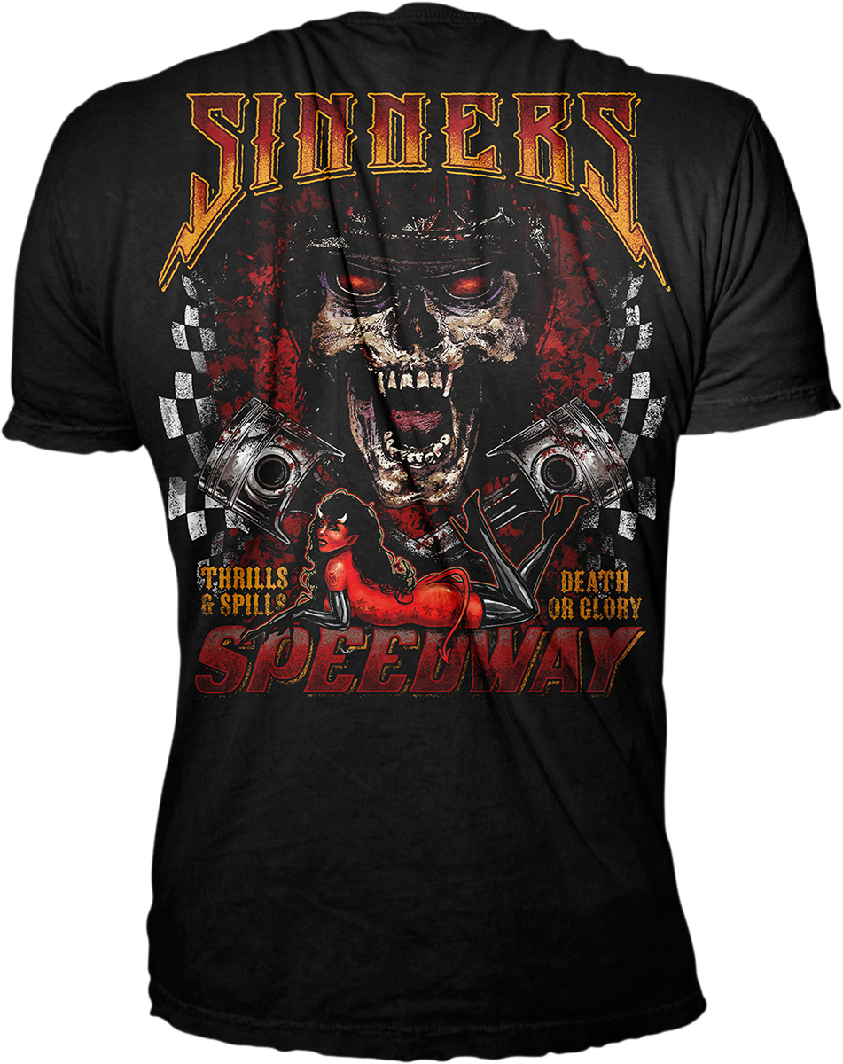 Sinners Speedway T-Shirt - Black - 2XL - Lutzka's Garage