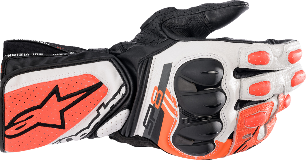 SP-8 V3 Gloves - Black/White/Fluo Red - Small - Lutzka's Garage