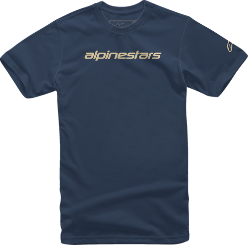 Linear Wordmark T-Shirt - Navy/Stone - Medium - Lutzka's Garage