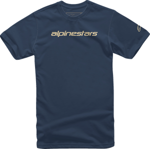 Linear Wordmark T-Shirt - Navy/Stone - Medium - Lutzka's Garage