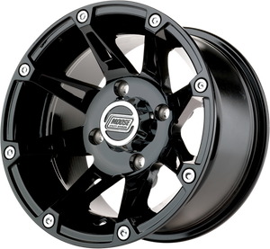 Wheel - 387X - Front/Rear - Machined Black - 12x7 - 4/4 - 4+3