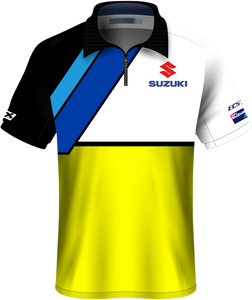 Suzuki Team Pit Shirt - Yellow/Black/White - Medium - Lutzka's Garage