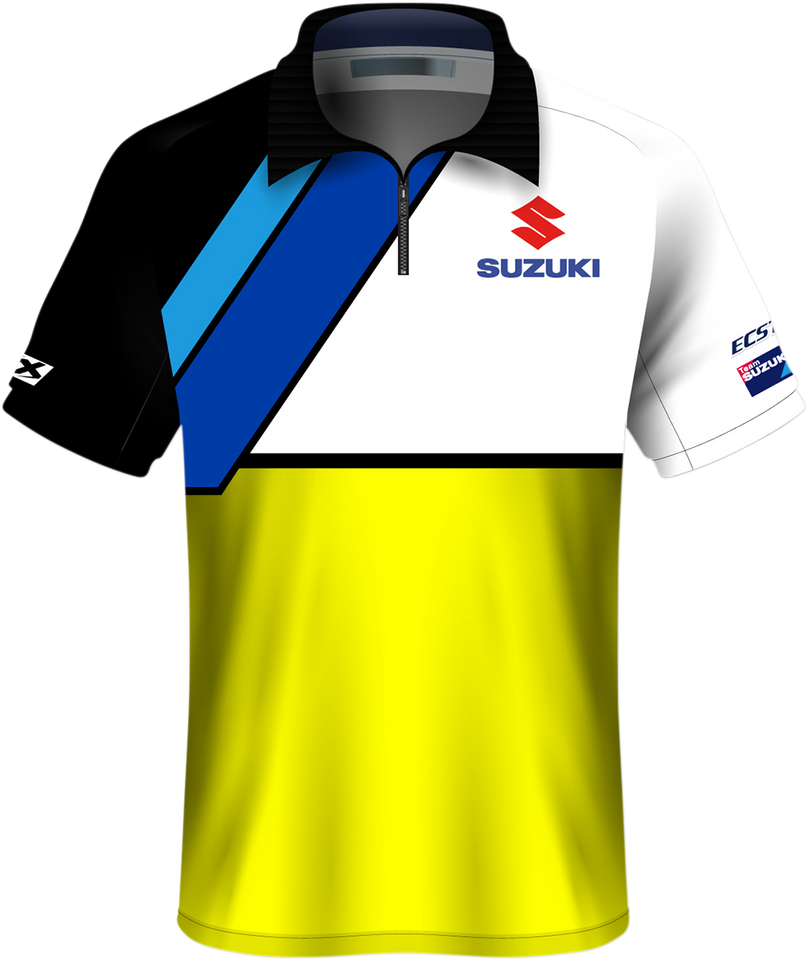 Suzuki Team Pit Shirt - Yellow/Black/White - Medium - Lutzka's Garage