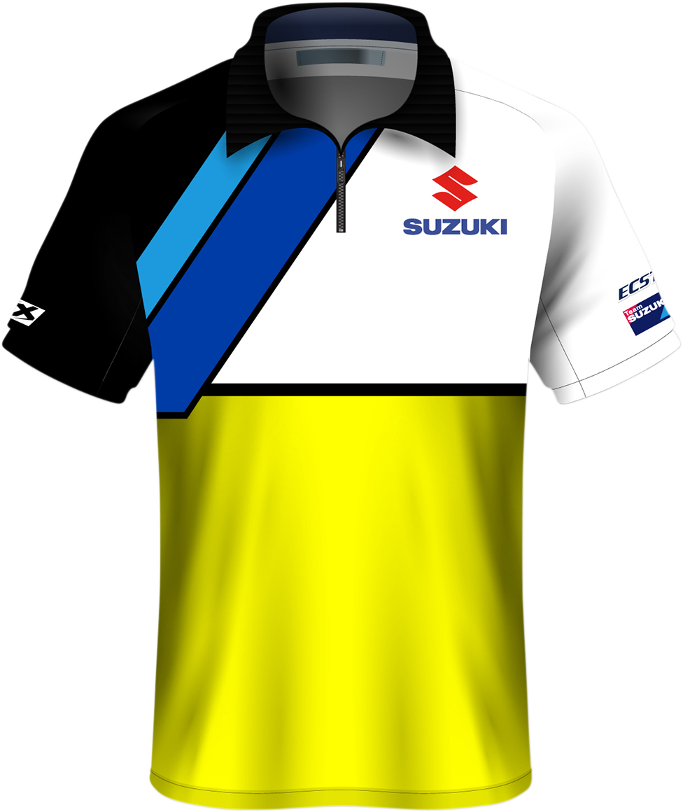 Suzuki Team Pit Shirt - Yellow/Black/White - Medium - Lutzka's Garage