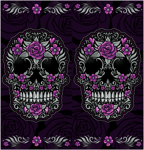 Neck Scarf - Floral Skull