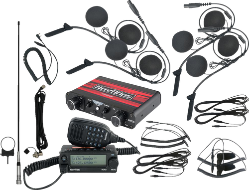 Intercom/Radio and In-Helmet Headset Kit - 4-Seat - Black - Lutzka's Garage