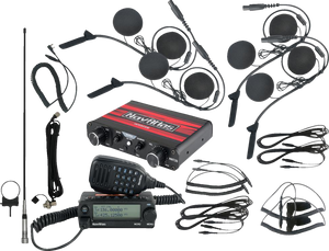 Intercom/Radio and In-Helmet Headset Kit - 4-Seat - Black - Lutzka's Garage