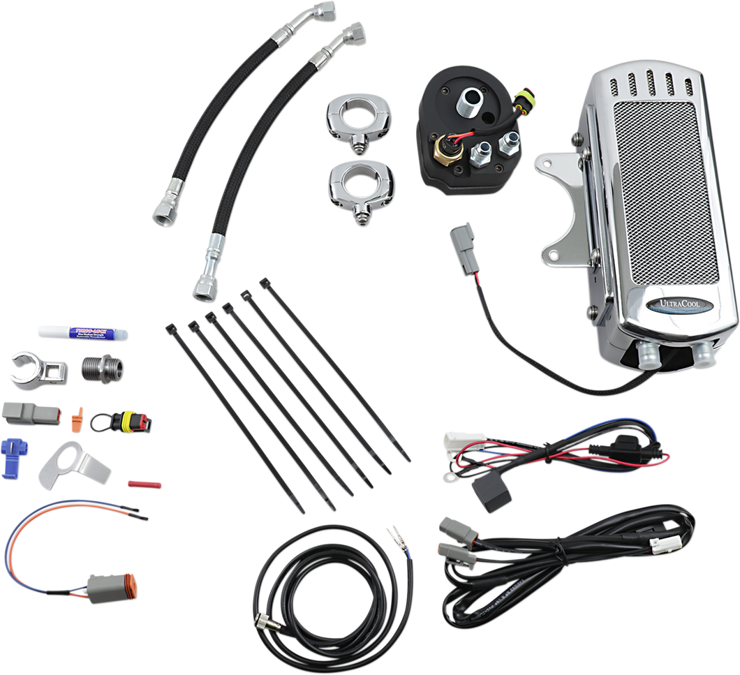 Side Mount Oil Cooler Kit - Chrome - FXR/Touring - Lutzka's Garage