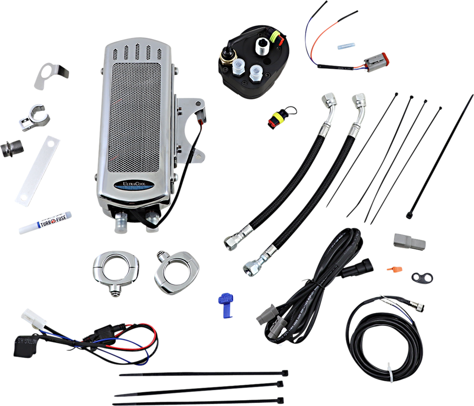 Oil Cooler Kit - Chrome - Touring/Trike - Lutzka's Garage