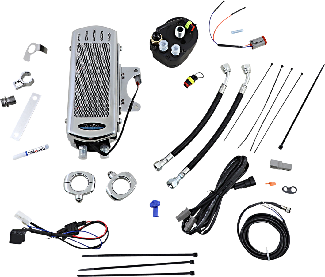 Oil Cooler Kit - Chrome - Touring/Trike - Lutzka's Garage