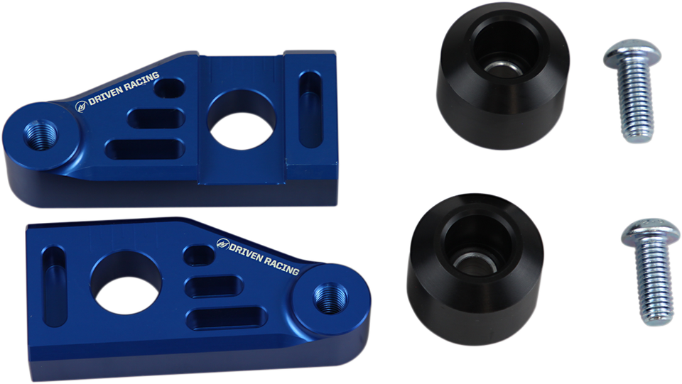 Axle Block Sliders - Yamaha FZ-9 - Blue - Lutzka's Garage