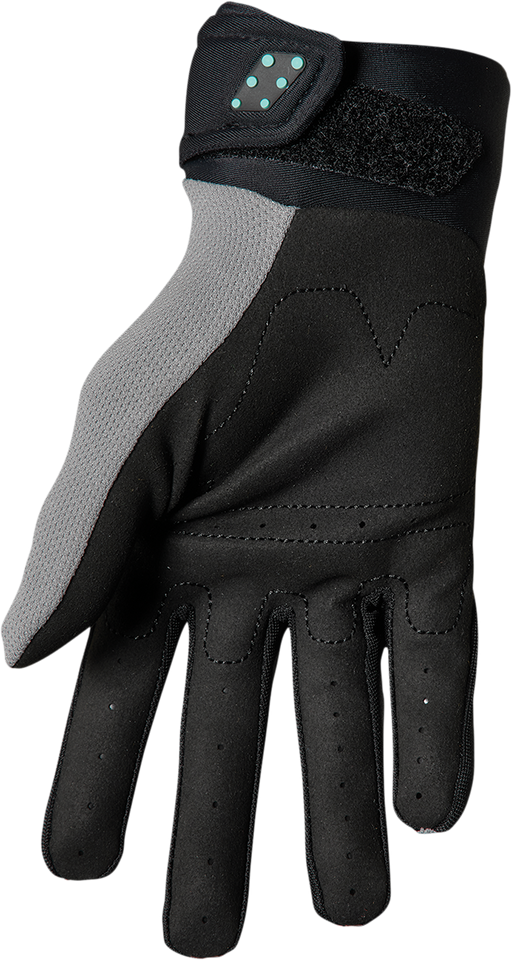 Youth Spectrum Gloves - Gray/Black/Mint - 2XS - Lutzka's Garage