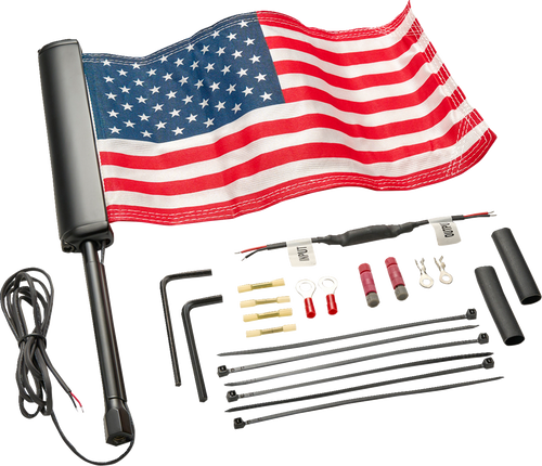 LED Lighted Flagpole - U.S. Flag - Black - Lutzka's Garage