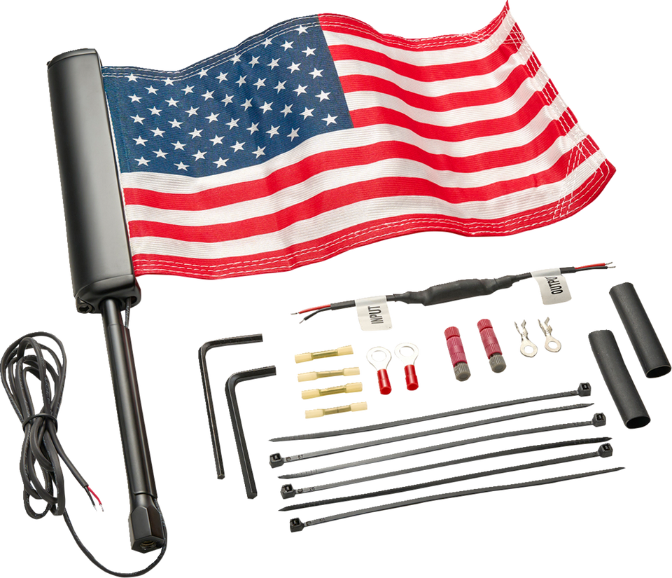 LED Lighted Flagpole - U.S. Flag - Black - Lutzka's Garage