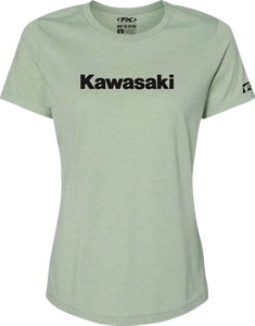 Womens Kawasaki T-Shirt - Light Heather Green - Small - Lutzka's Garage