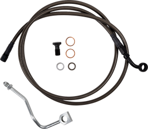 Brake Line - Upper - Carbon Coat w/ Black Fittings - +8"