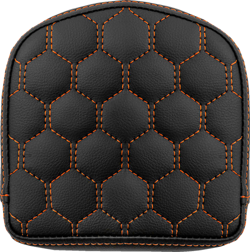 Road Sofa Sissy Bar Pad - Honeycomb - Orange Stitching