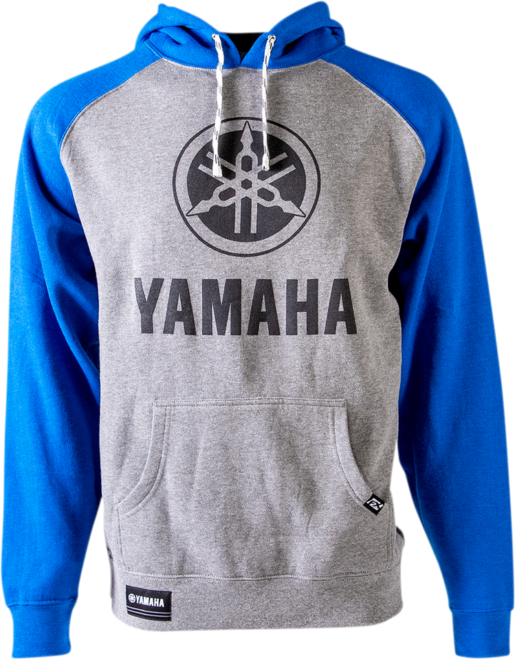 Yamaha Pullover Hoodie - Gray/Royal Blue - Medium - Lutzka's Garage