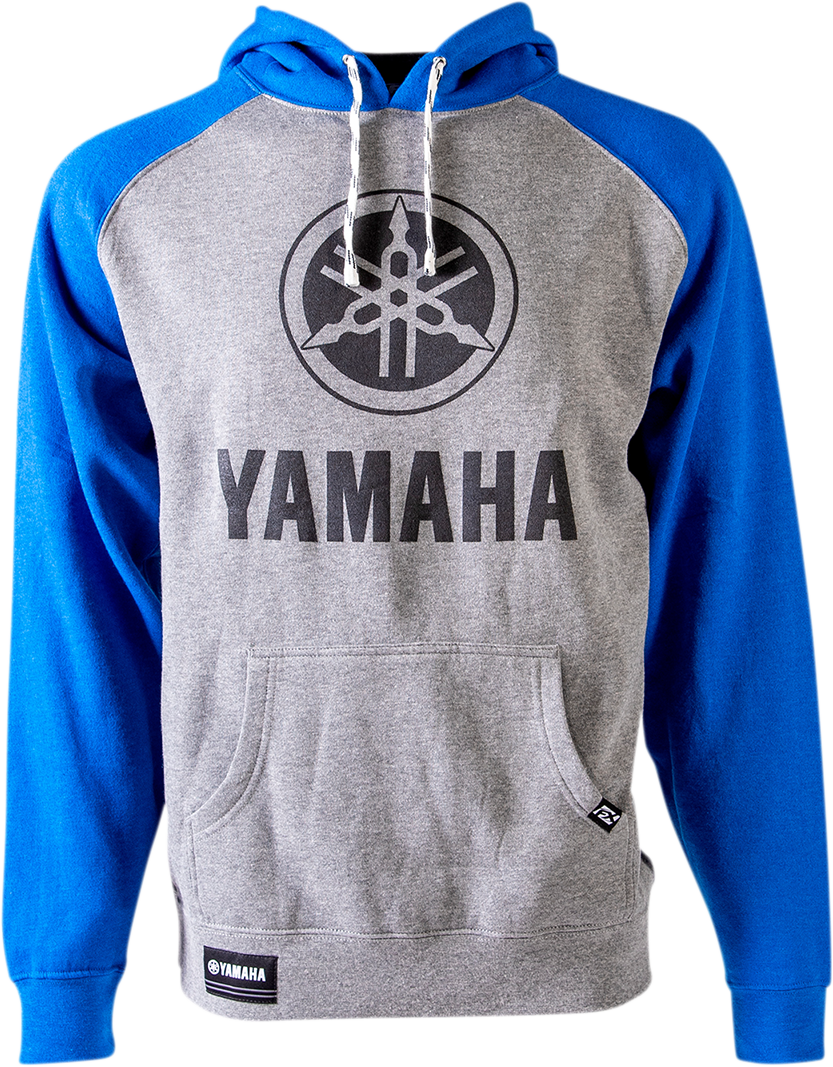 Yamaha Pullover Hoodie - Gray/Royal Blue - Medium - Lutzka's Garage