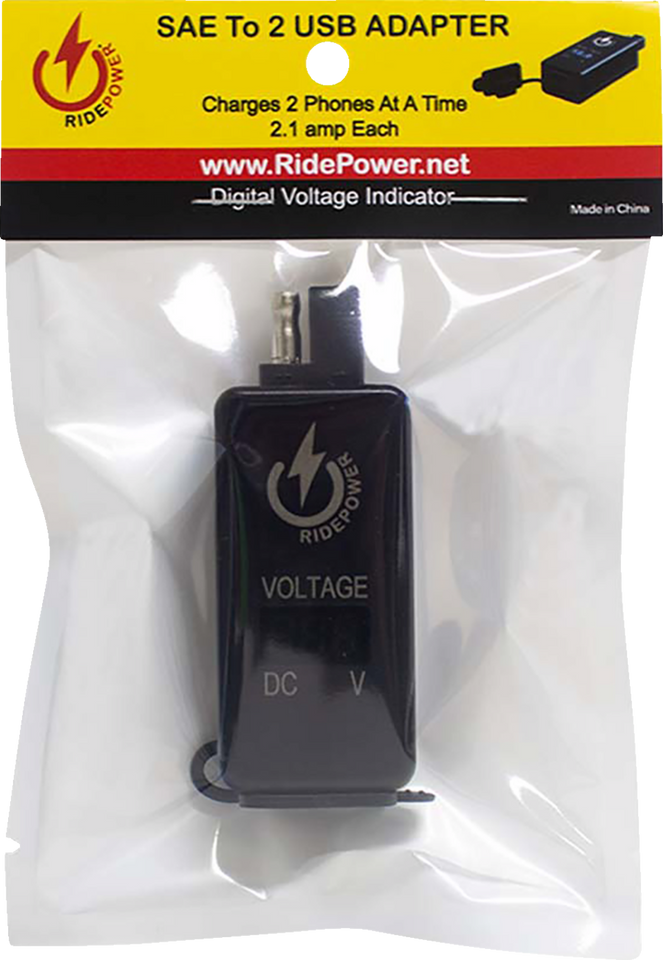 SAE to Dual USB Adapter - Dual Port Charging - Digital Voltage Indicator