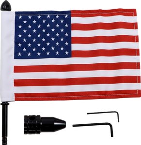 Luggage Rack Flag Mount - 3/8" Round - With 6" X 9" USA Flag