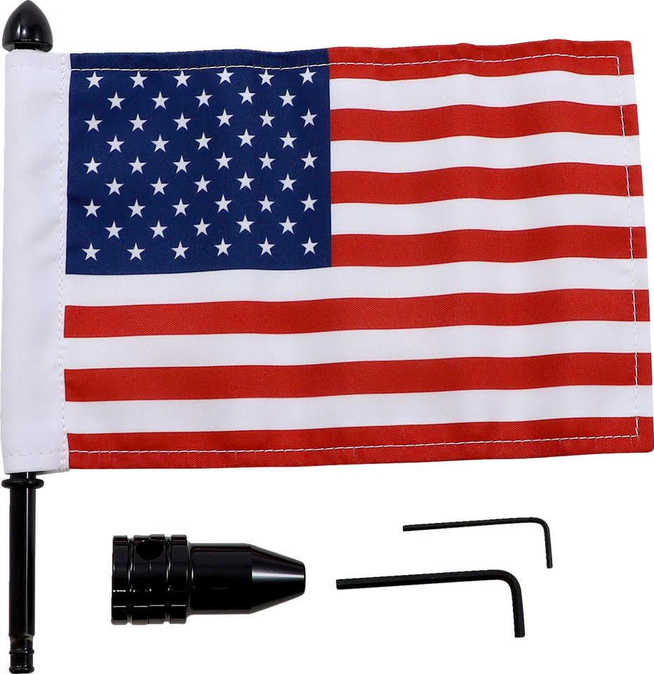 Luggage Rack Flag Mount - 3/8" Round - With 6" X 9" USA Flag