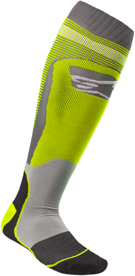 MX Plus 1 Socks - Yellow/Gray - Small/Medium - Lutzka's Garage