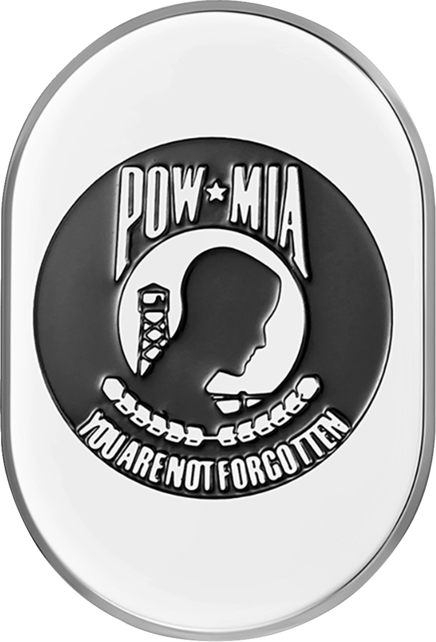 Antenna Cover - Left Rear Fender - POW-MIA - Chrome - Lutzka's Garage